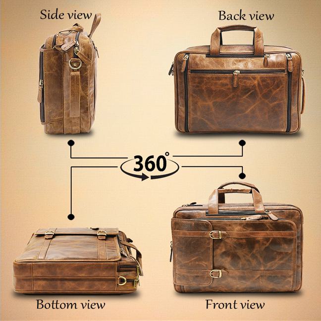 Heritage 3-in-1 Leather Bag Brown