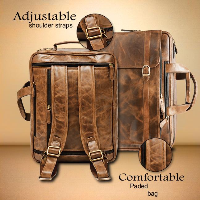 Heritage 3-in-1 Leather Bag Brown