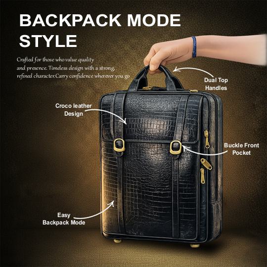 Heritage 3-in-1 Leather  Bag (Black)